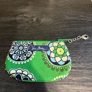 Vera Bradley Cupcakes Green Clip Zip ID Wallet Coin Purse Keychain